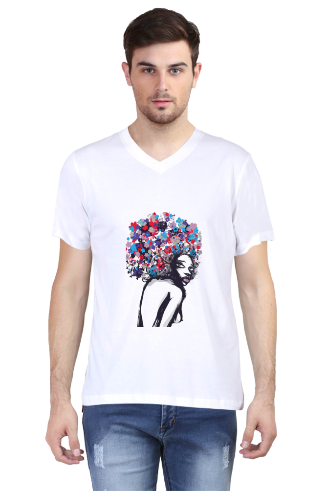 Strut/Male V Neck T-Shirt White S