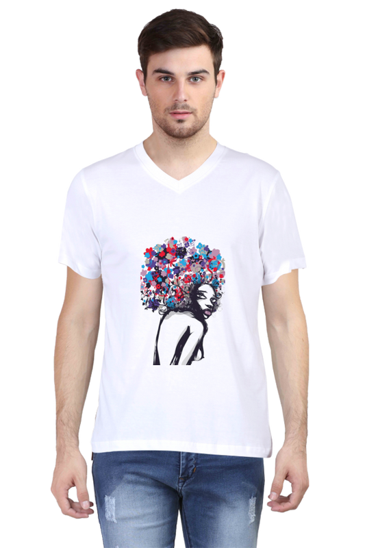 Strut/Male V Neck T-Shirt White S